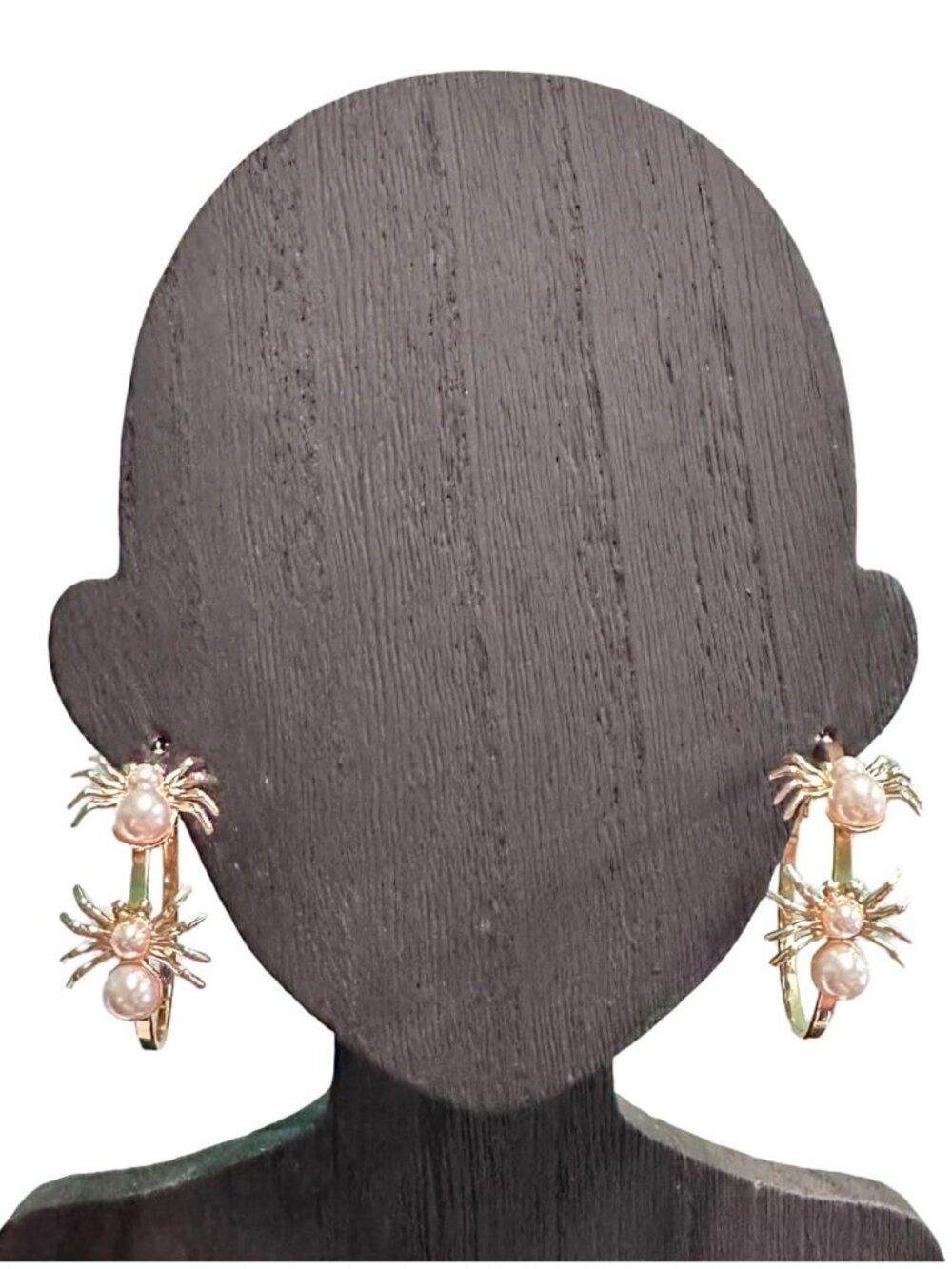 Spider Theme Hoops Earrings Faux Pearl Body Lightweight Halloween Gothic NWOT